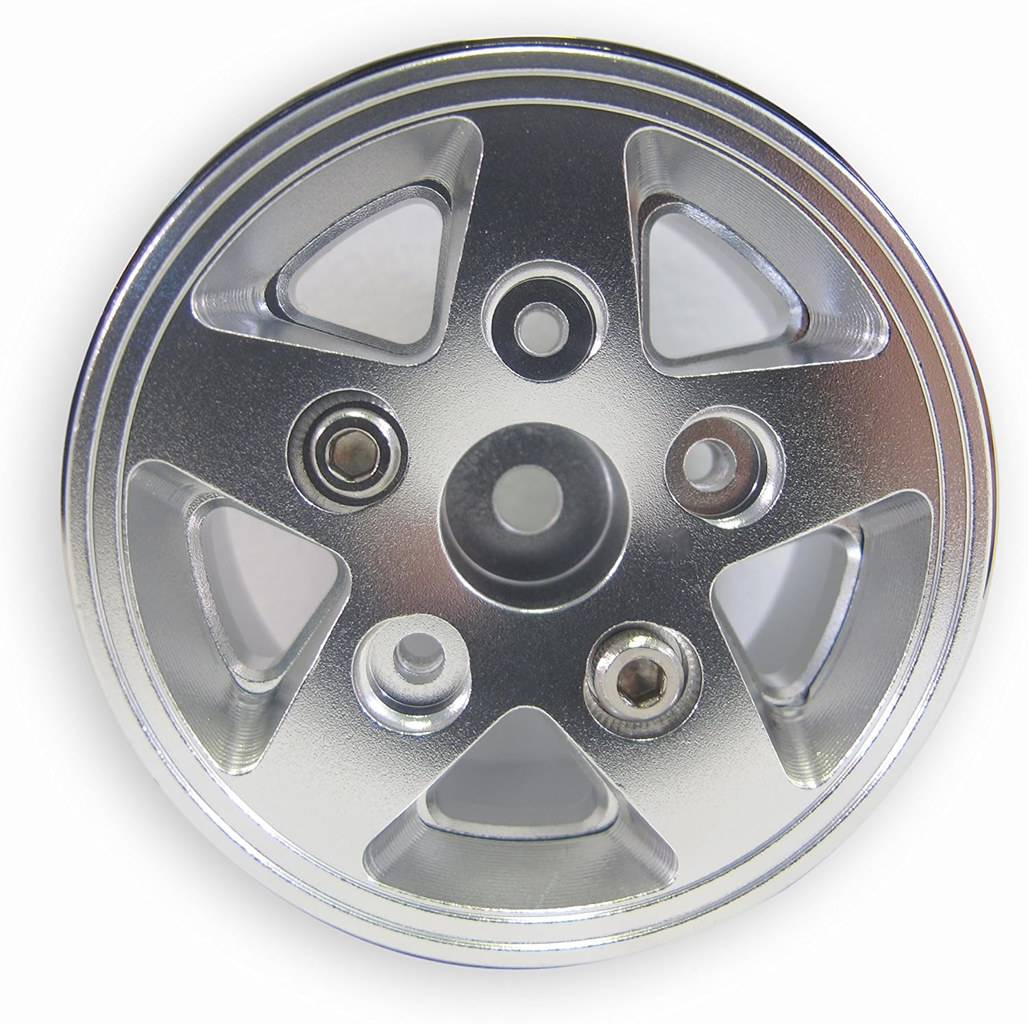 Silver 1.9" Alloy Wheel Rim Set for 1/10 RC Crawler SCX10 Jeep CC01-4PCs