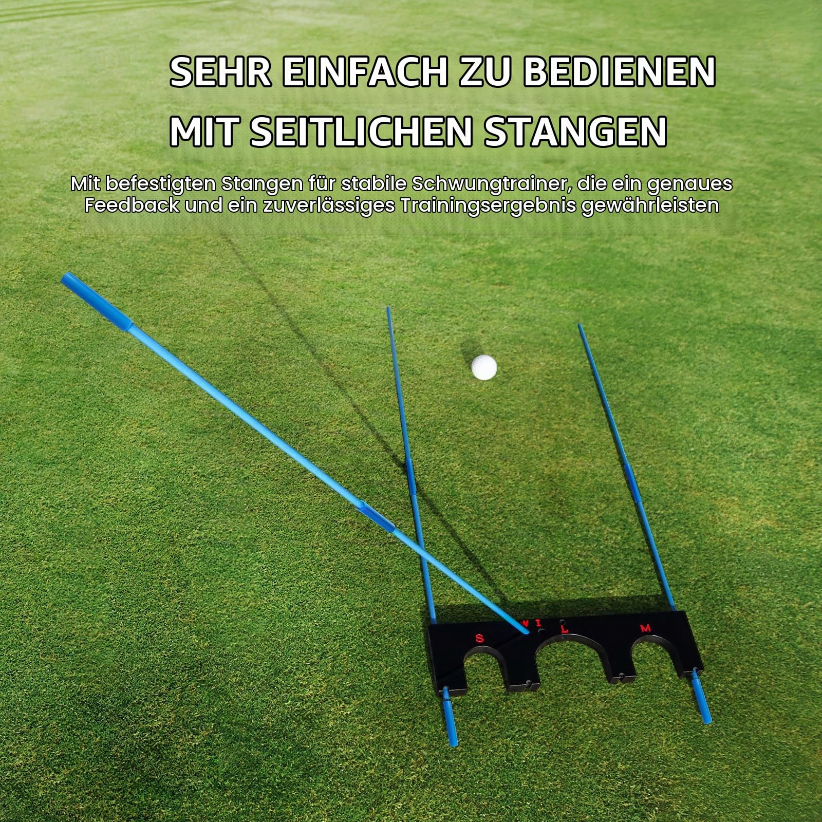 Golf Schwungtrainer Golf Training Aid Tour Zieltor mit 6 Ausrichtungsstöcken 5 Wing Plane Winkeln Leichtgewicht für Golf Swing Trainer Indoor Outdoor