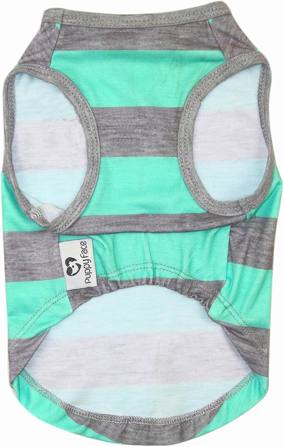 Puppy Face Striped Shirt for Dog Tank Pet Shirts Green and Grey Wide Stripe Pet Clothes for Dogs Large : Pet Supplies