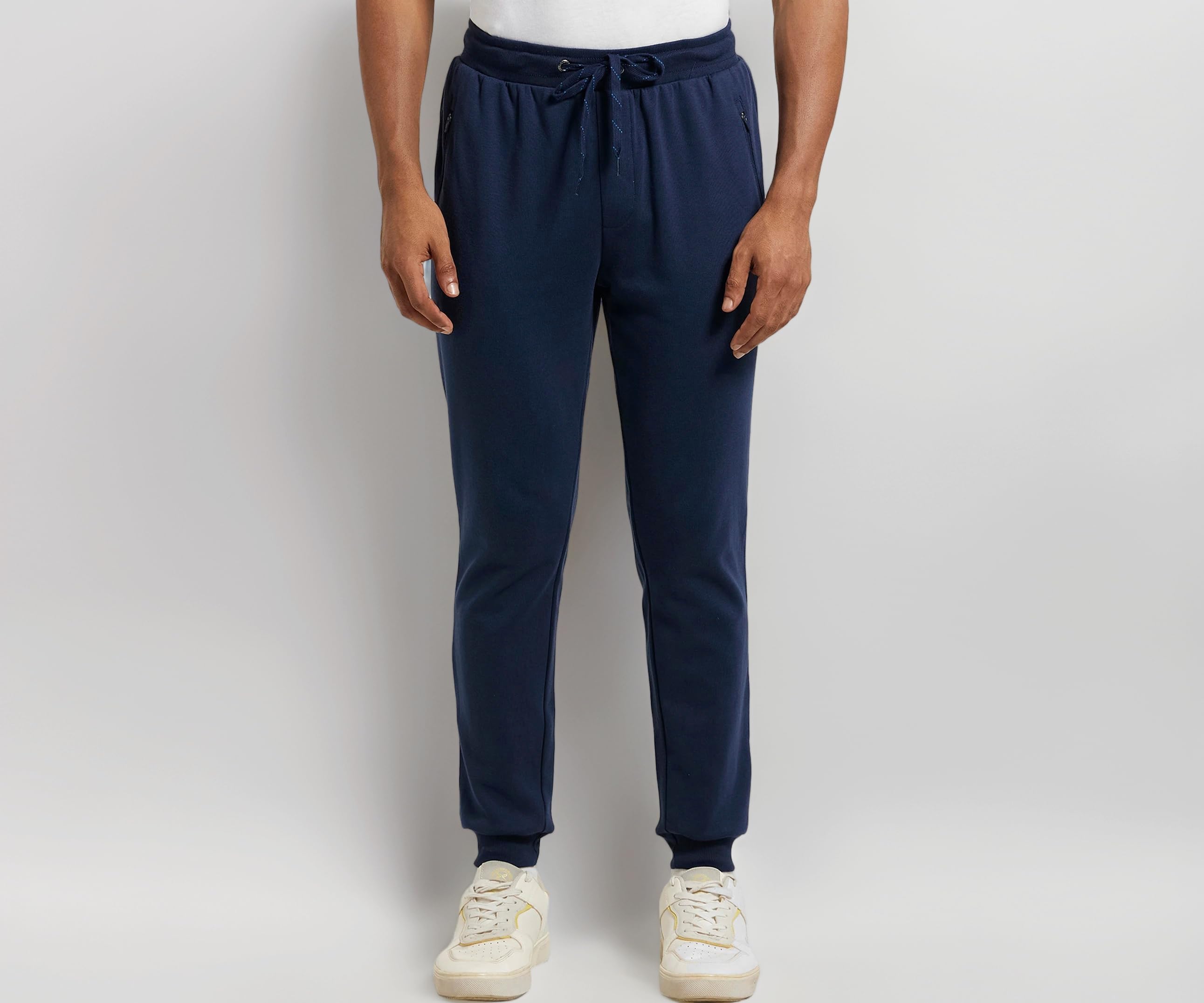 AM02 Men Super Combed Cotton Rich Slim Fit Jogger with Zipper Pockets