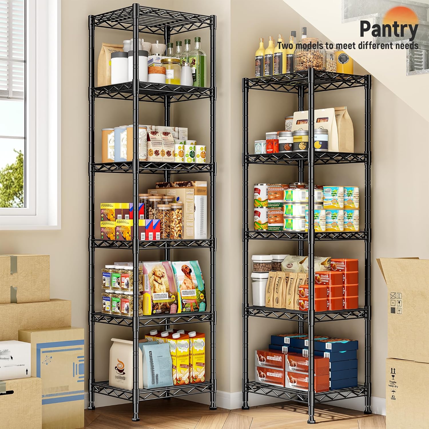 6 Wire Shelving Metal Shelves Storage Rack:Adjustable Storage Shelves Standing Shelf Units and Narrow Shelf for Laundry Bathroom Kitchen Pantry Closet Office 15.8" w*11.8" D*63" H - Image 7