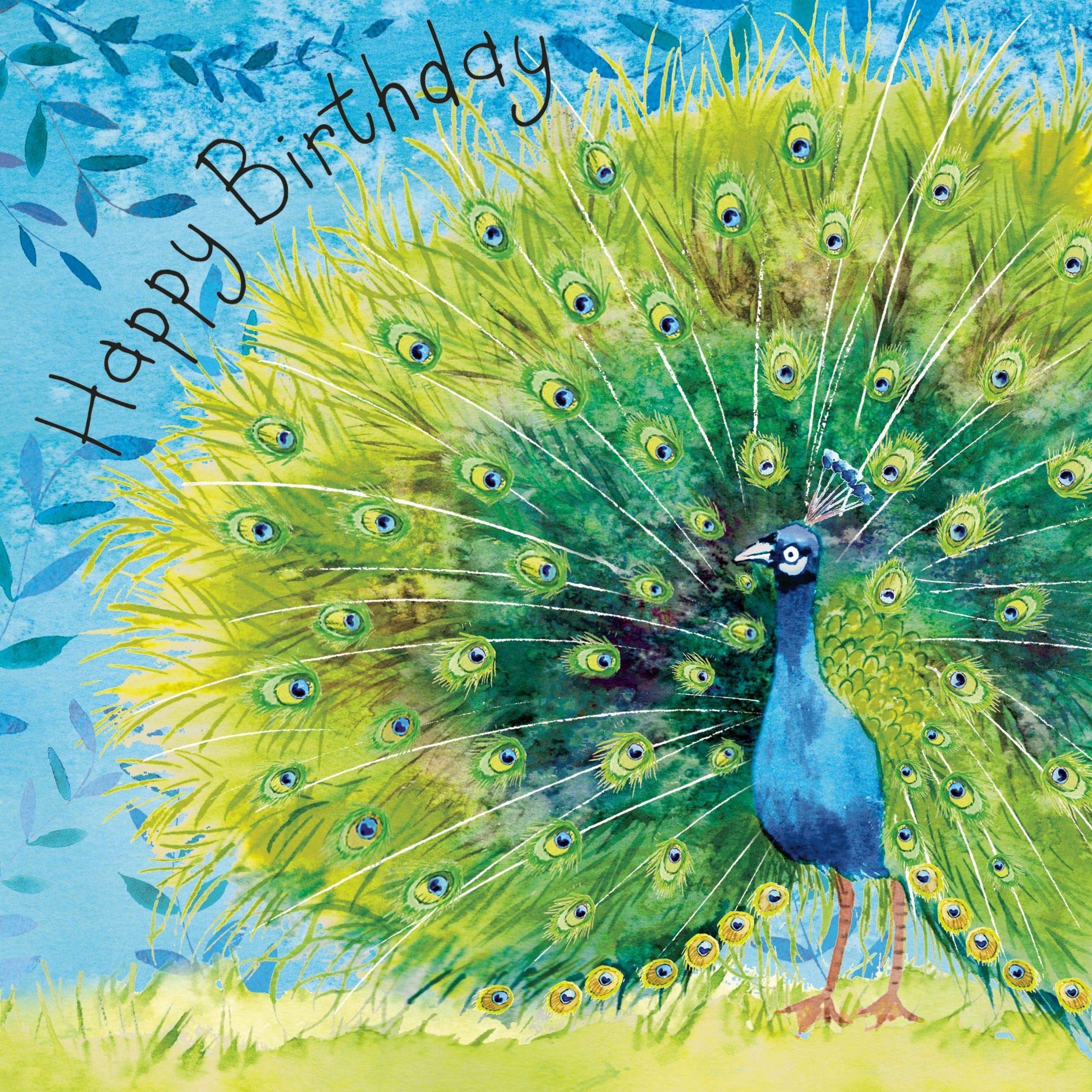 Buy Twizler Happy Birthday Card for Her or for Him with Peacock