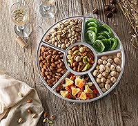 Vista 42 de Plasticpro Bandeja redonda de plástico para servir 6 seccionales (2, negro)