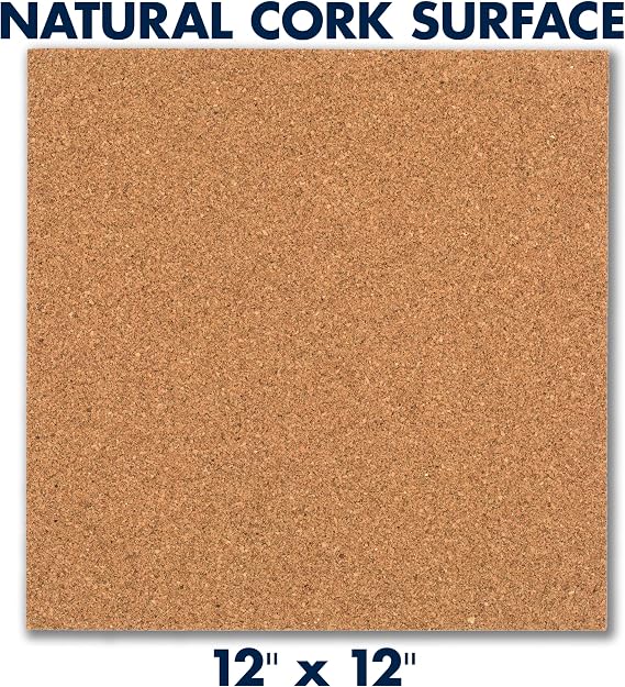 Quartet Cork Tiles, Bulletin Board Cork Panels 12 x 12 x 3/16, Natural, 8 Pack (108)