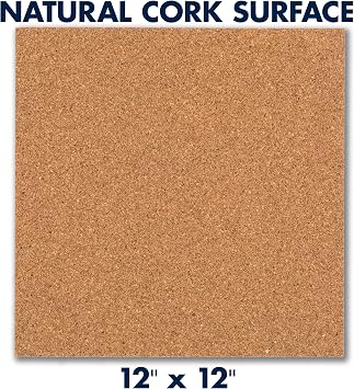 Quartet Cork Tiles, Bulletin Board Cork Panels 12 x 12 x 3/16, Natural, 8 Pack (108)