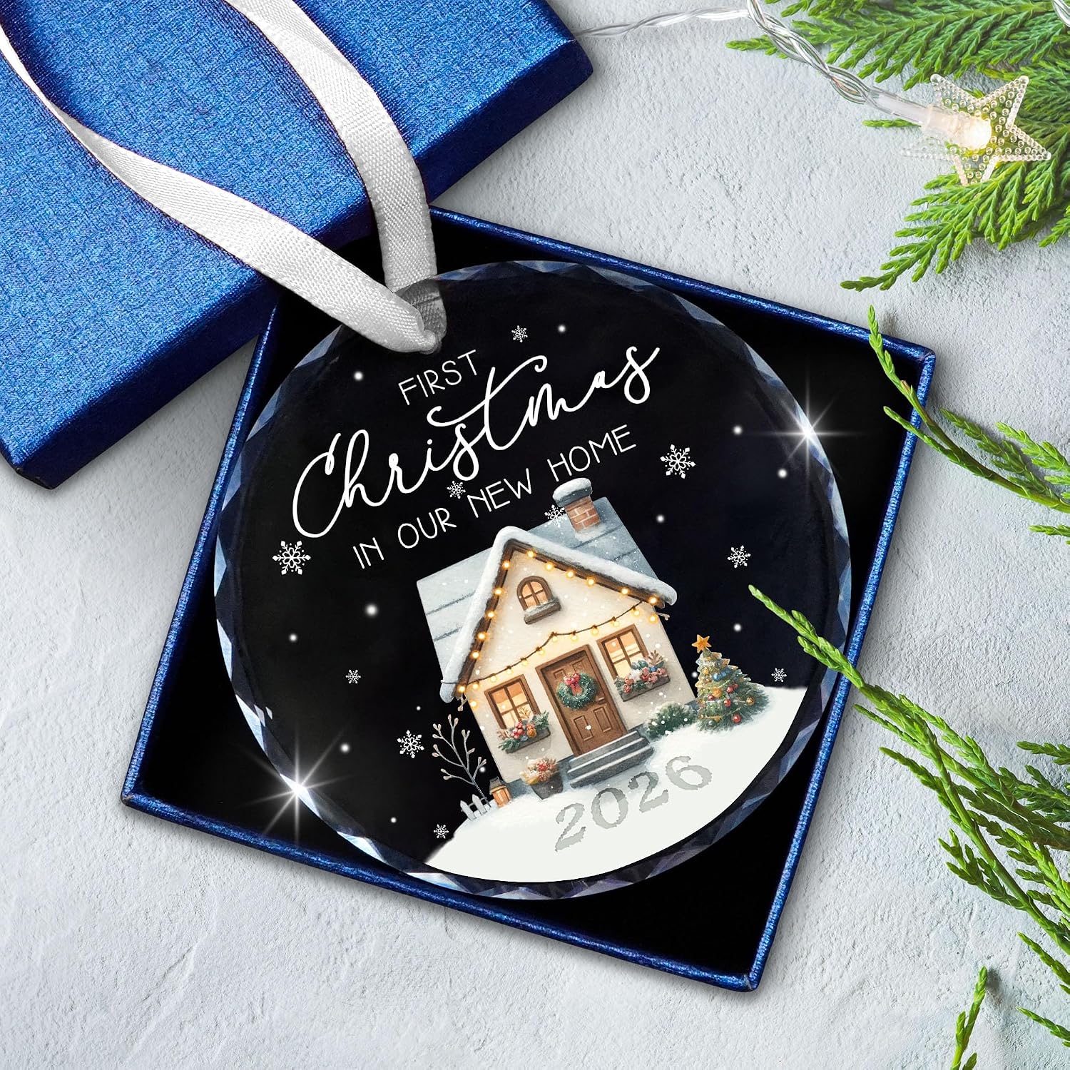First Christmas Ornaments 2025 – Christmas Tree Decoration Glass Ornaments – First Home Ornament – New Home Decor, Birthday Housewarming Gift for Couples Family Homeowners image 2