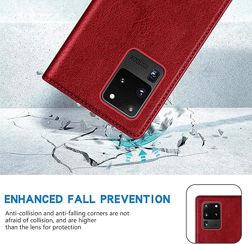 Miniatura 92 de ZZXX Funda tipo cartera para Samsung Galaxy S20 con bloqueo RFID, soporte de ranura para tarjetas, funda protectora de cuero magnético fuerte