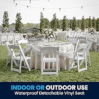 Vista 4 de Flash Furniture HERCULES Series - Silla plegable de madera blanca con asiento acolchado de vinilo