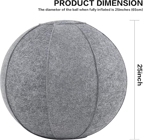 Miniatura 2 de Pelota de yoga, silla antideslizante de estabilidad, pelota de gimnasio grande de 25 pulgadas para fitness, equilibrio y entrenamiento central con