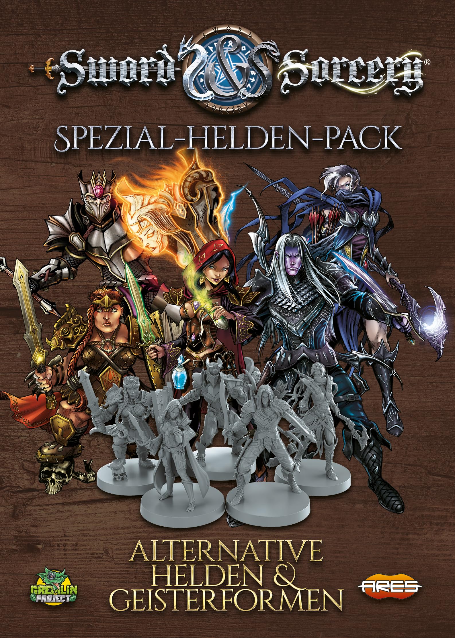Ares Games, Sword & Sorcery: Stare Kroniki – alternatywne formy bohaterów i duchów, rozszerzenie specjalnych bohaterów, gra ekspercka, 1-5 graczy, od 13 lat, 30-150 minut, niemiecki