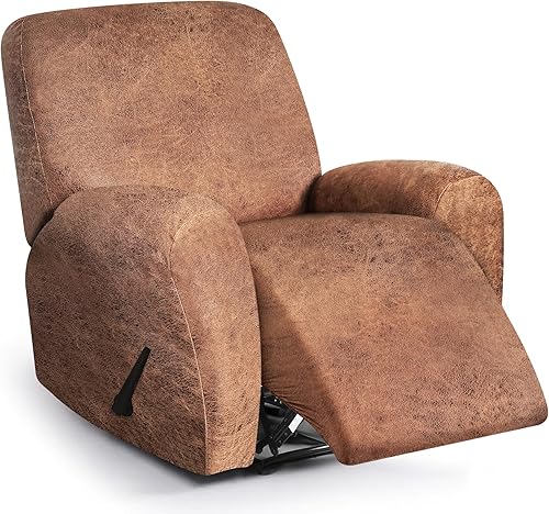 Miniatura 56 de Fundas para sillas reclinables con aspecto de cuero, funda elástica de 4 piezas, funda suave para silla reclinable, protector de muebles lavable