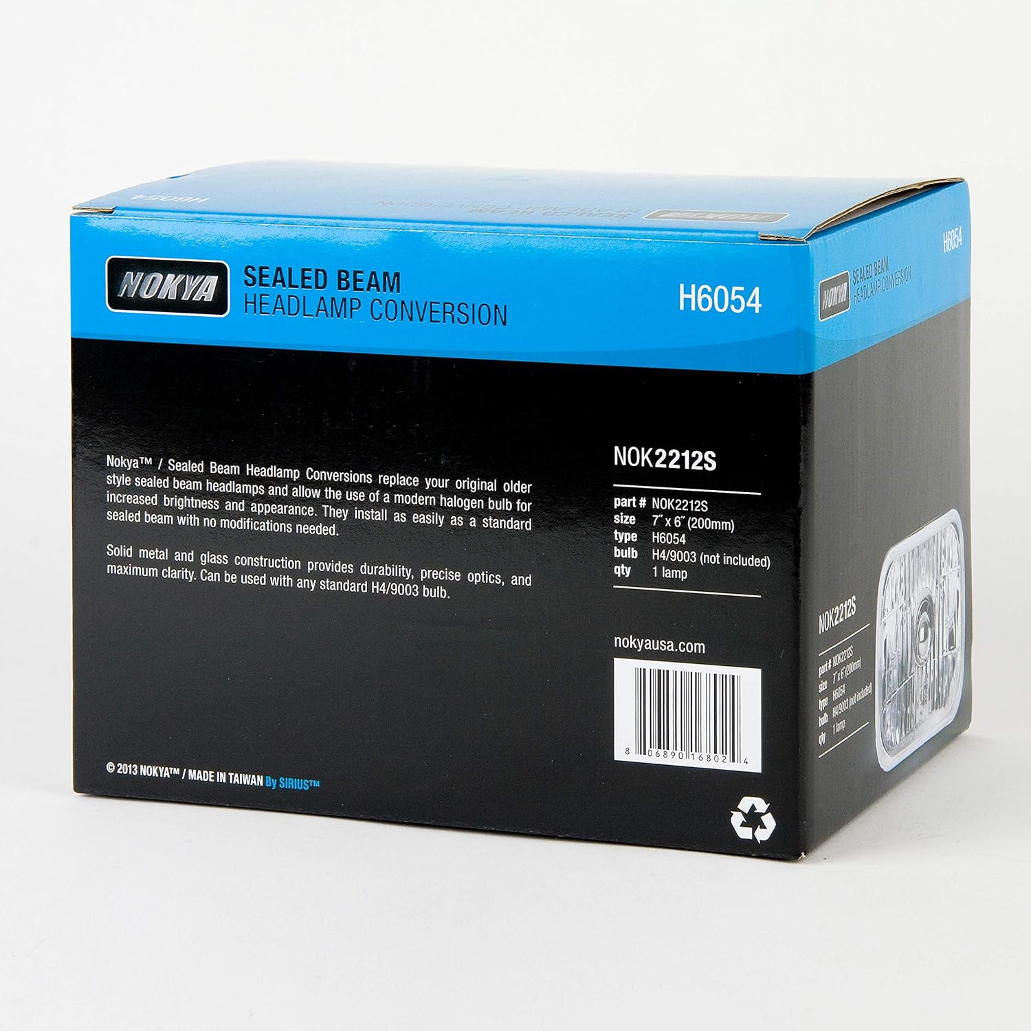 Exclusive Special Nokya H6054 Sealed Beam Headlight Conversion 7X6 (200mm) H4 Quantity=1 Pair