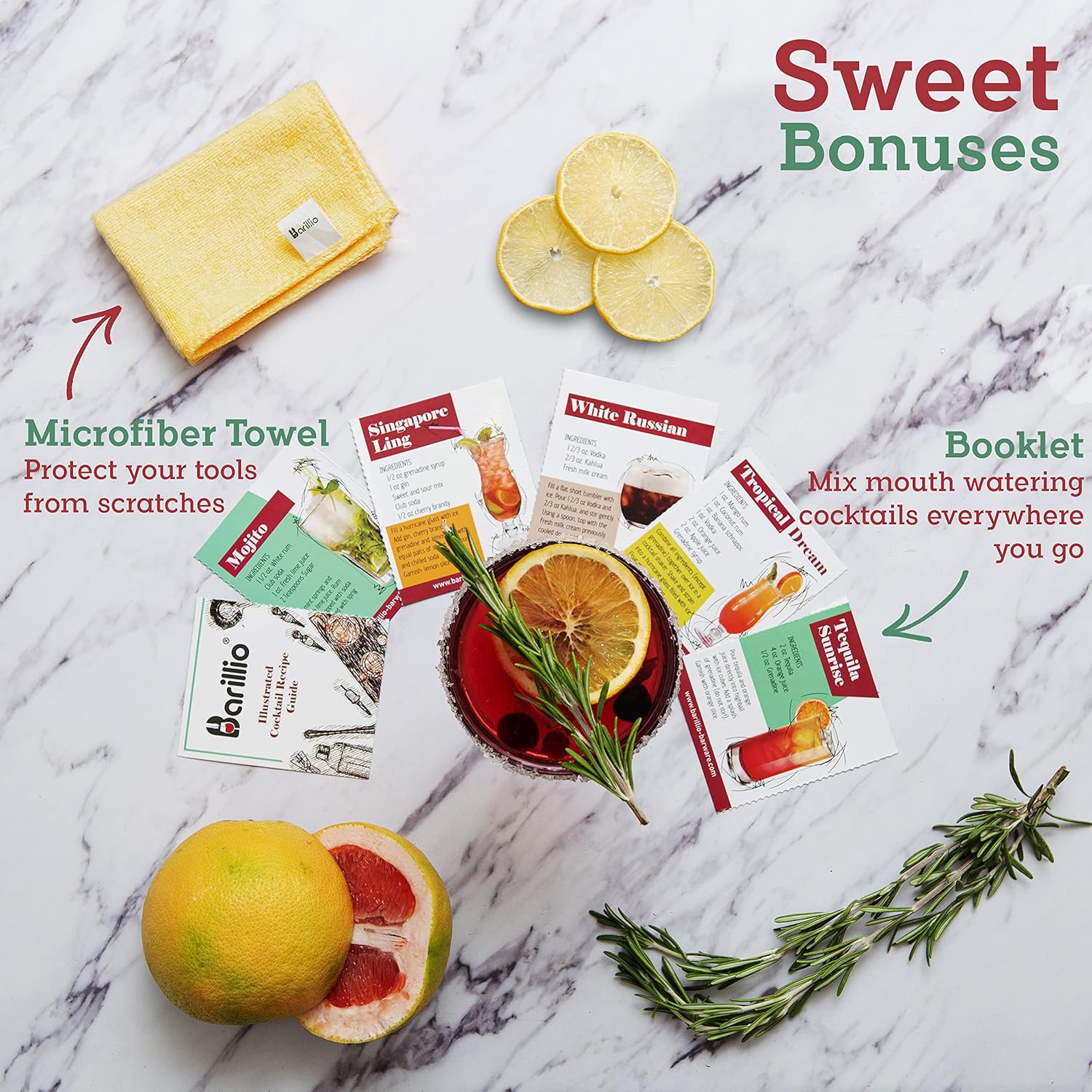 Elite Mixology Bartender Kit Cocktail Shaker Set by Barillio Drink