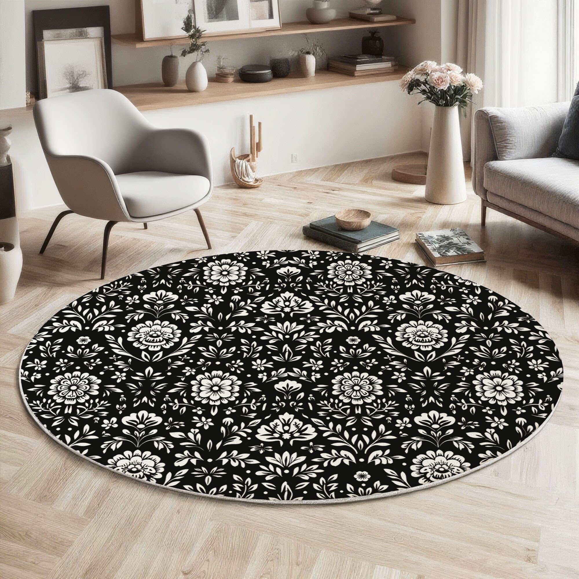 Tapis à poils courts lavable 80cm doux et antidérapant pour chambre