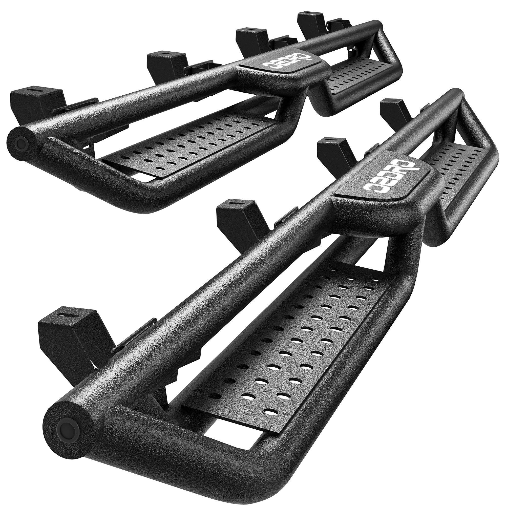 OEDRO 6 Inch Running Boards Compatible with 2020-2026 Jeep Gladiator JT 4 Door, Bolt-on Side Steps Steel Nerf Bars with Two Stairs Design All-Steel