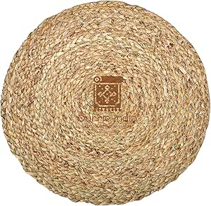 Amazon.com: Durrie India Handwoven Water Reed Round Rug Natural Fibers ...