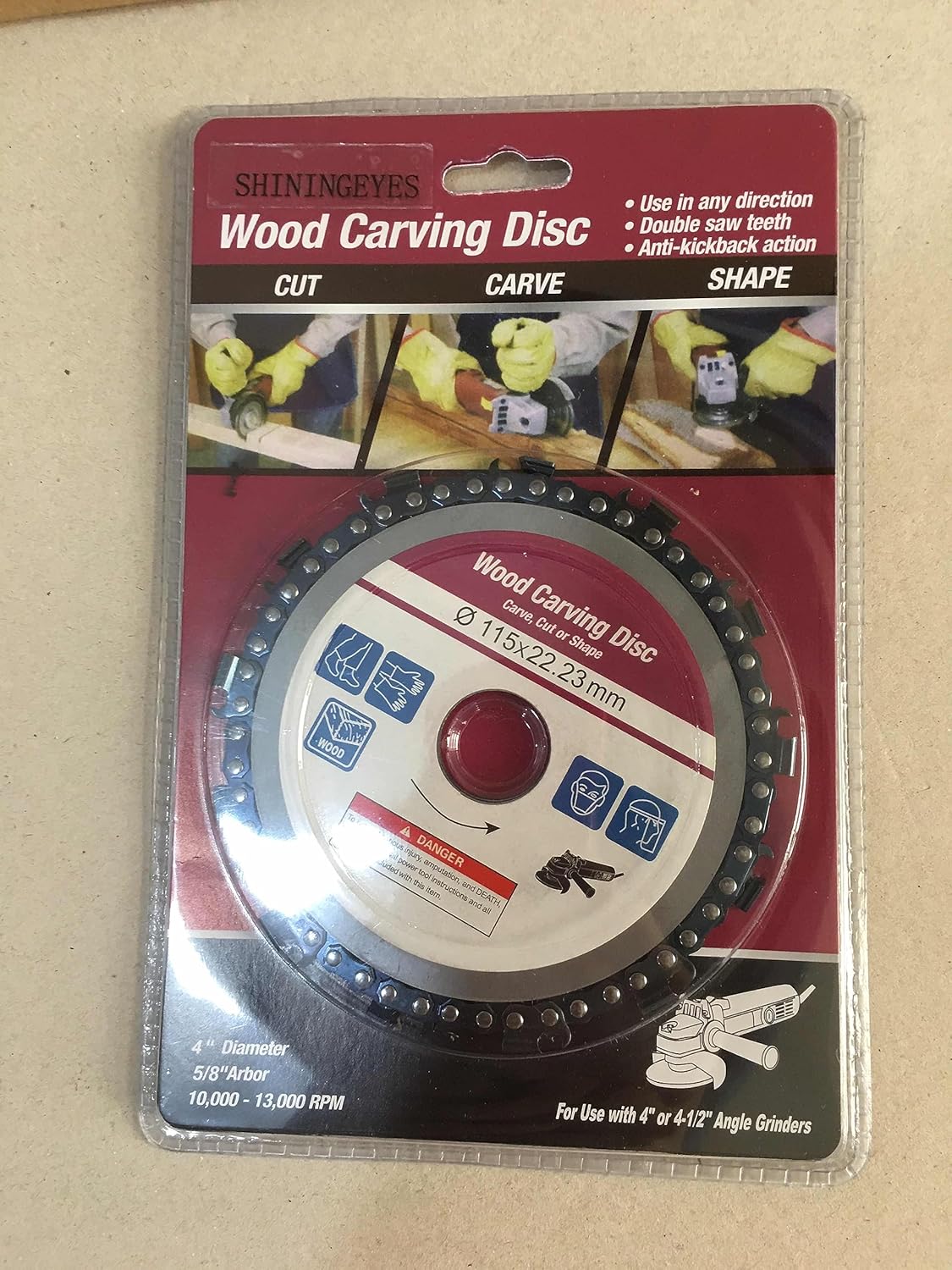 4 1/2 inch Wood Carving Disc Cut Chain Grinder Disc Chainsaw Grinding Wheel Chain Blade Circular Plate 7/8" Arbor, Circular Saw Blade 13 Teeth (115mm)