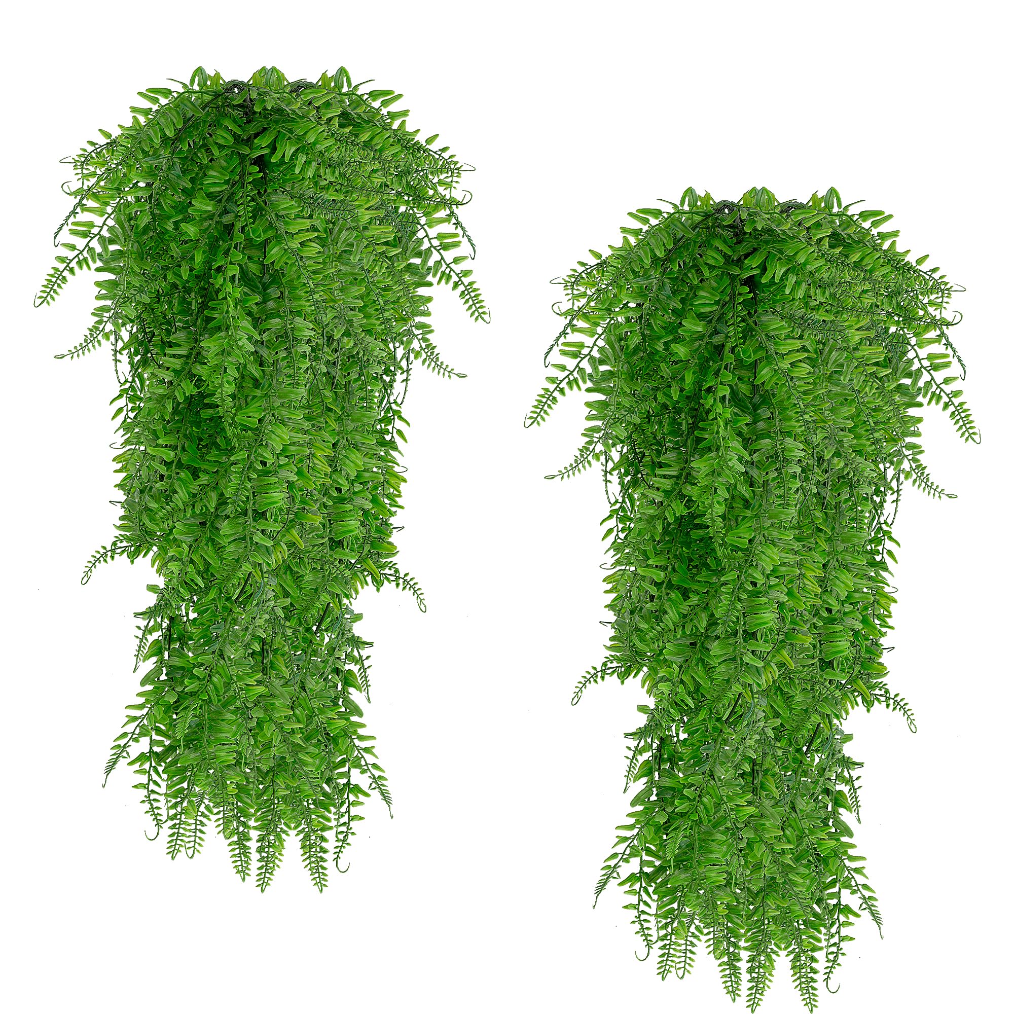 Rybtd 2 plantas colgantes artificiales de helecho, 80 cm, resistentes a los rayos UV, plantas artificiales de hiedra falsas, decoración para interiores y exteriores