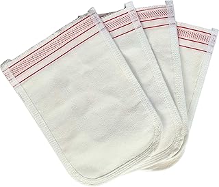 Turkish Exfoliating Gloves - Face & Body Exfoliation Mitts - Bath Hammam Spa Exfoliator Kese Glove - Body Scrub Glove To Remove Dead Skin - Brighten & Soften Skin - 4Pcs (White & Burgundy)