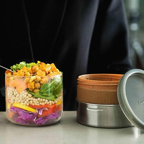 Miniatura 3 de Black+Blum - Recipiente de vidrio para preparar comidas, a prueba de fugas, recipiente de alimentos y lonchera, apto para microondas, congelador,
