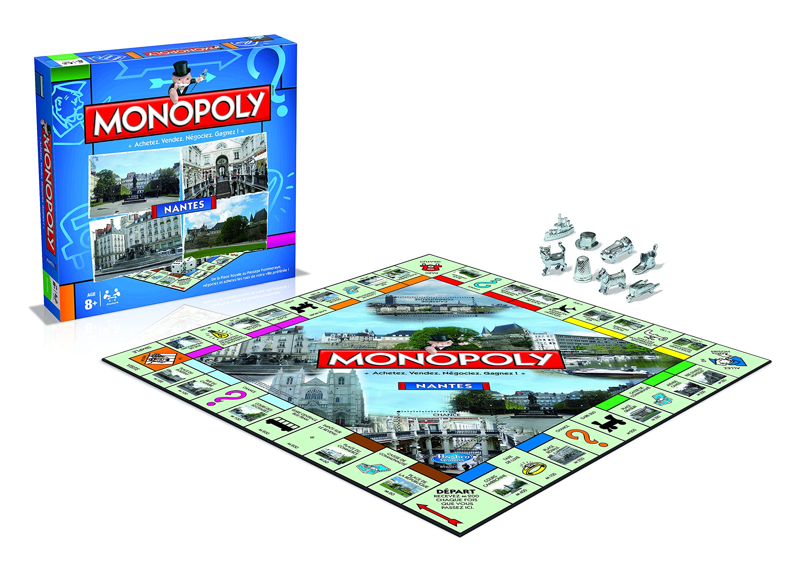 Winning Moves Monopoly Nantes en français - Jeu De Plateau 8+ - Jeu de Société pour 2 à 6 Joueurs - Jeux de Société Famille en français