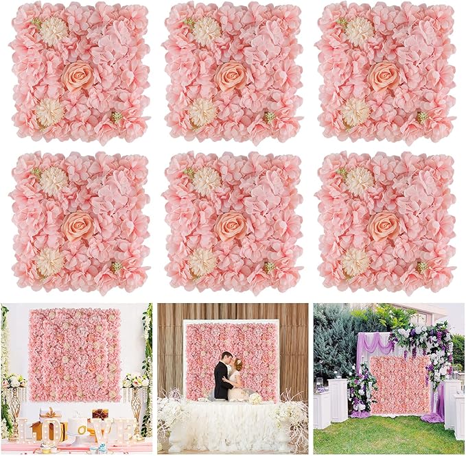 U'Artlines Artificial Flower Wall Panels 6Pcs Decorative