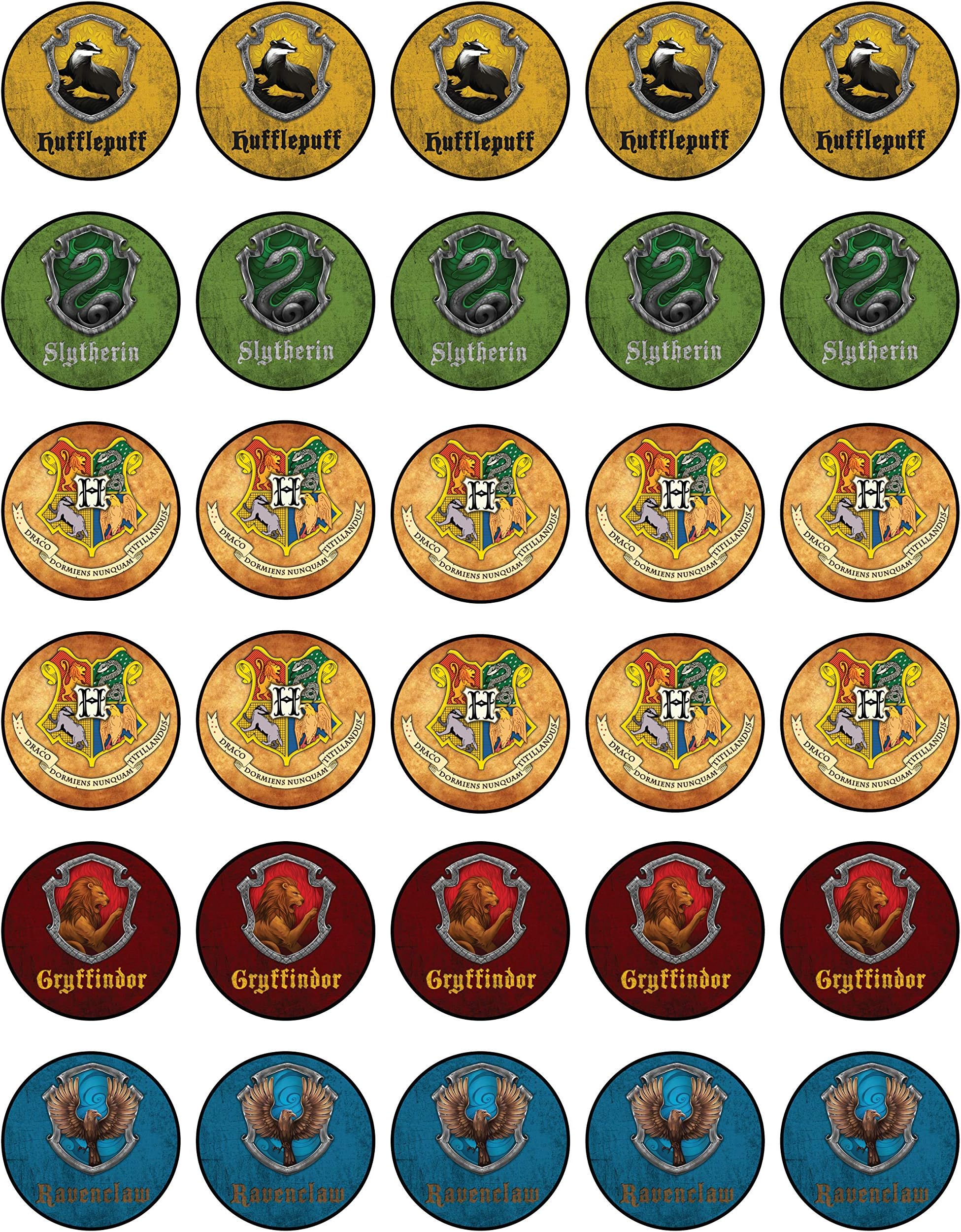 Happy Choices 30 x Edible Cupcake Toppers Themed of Harry p Symbols Collection of Edible Cake Decorations | Uncut Edible on Wafer Sheet