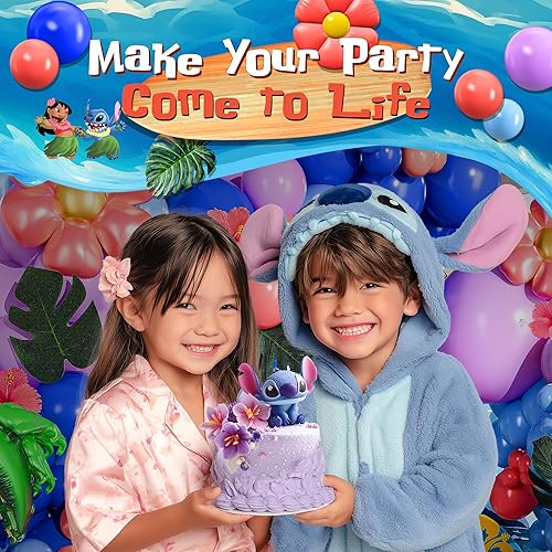 Miniatura 7 de Kit de arco de globos alienígenas azules todo en 1 con palmera y flores tropicales para una bonita temática de criaturas espaciales, cumpleaños de