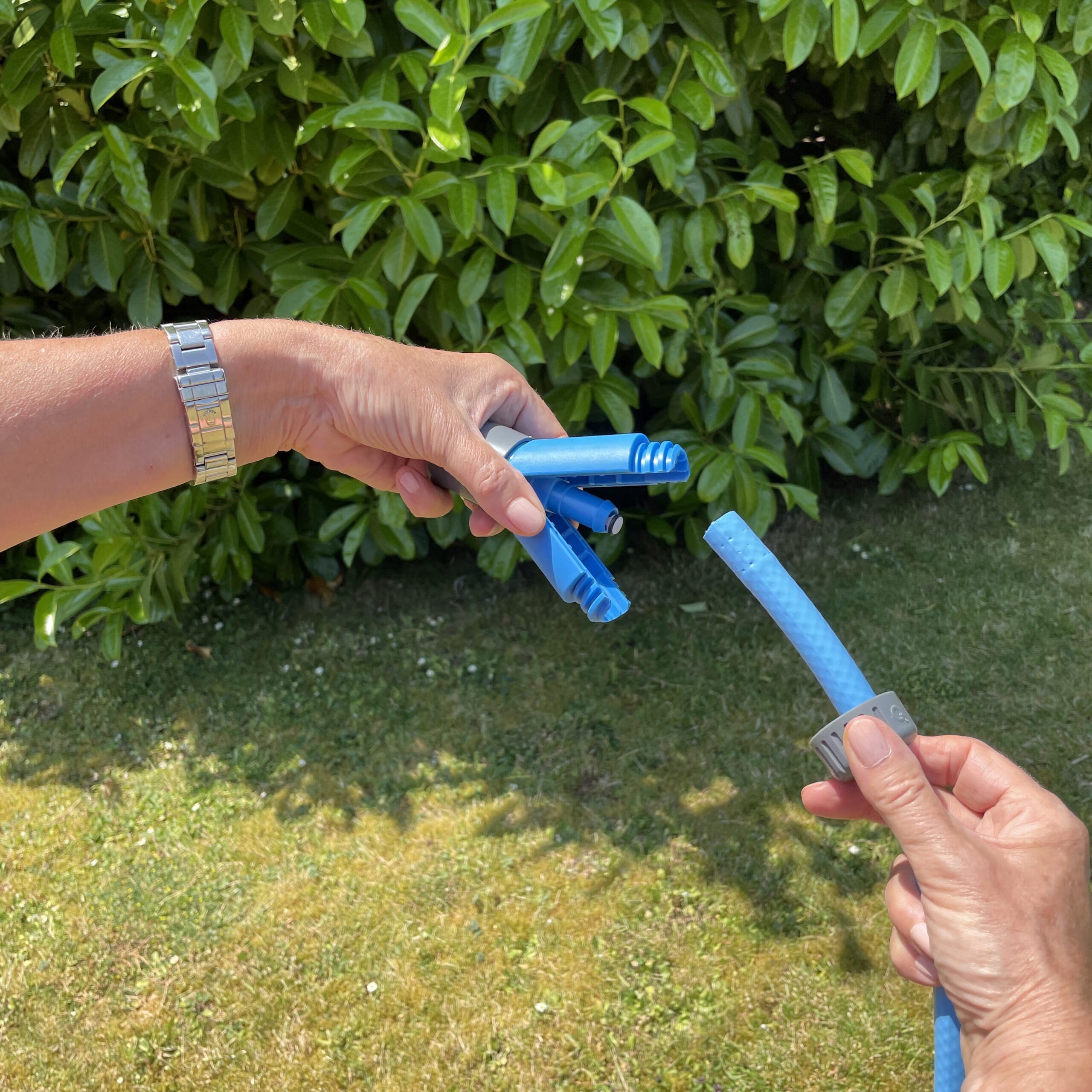Qwickhose No-Flow JawGrip Universal Hose Connector, Blue & Grey, 1/2 inch - Image 3
