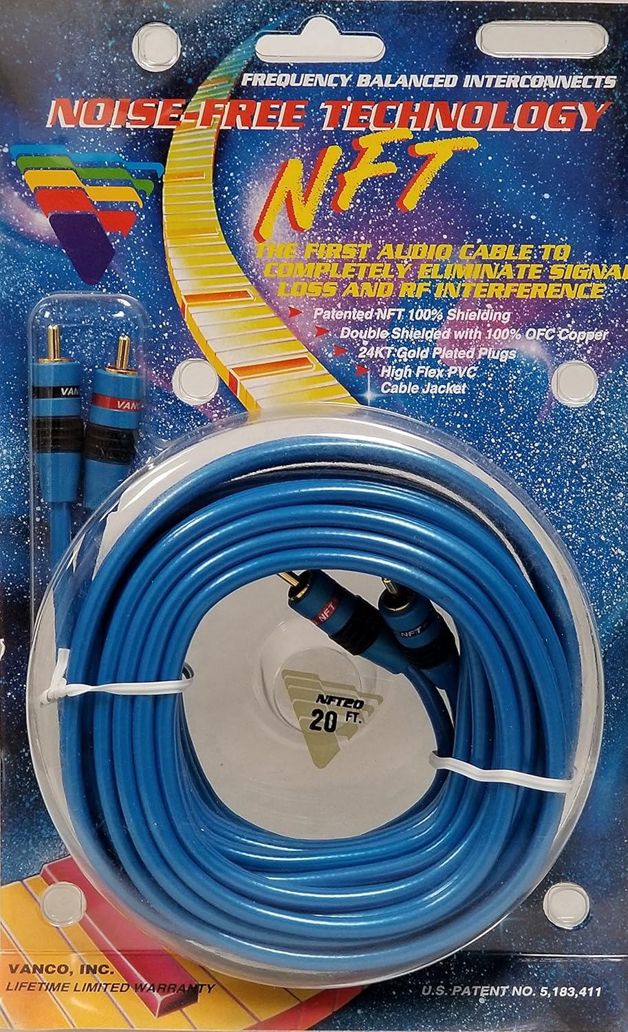 Vanco International NFT20 Noise Free Technology Premium RCA Stereo Cable, 20 Feet