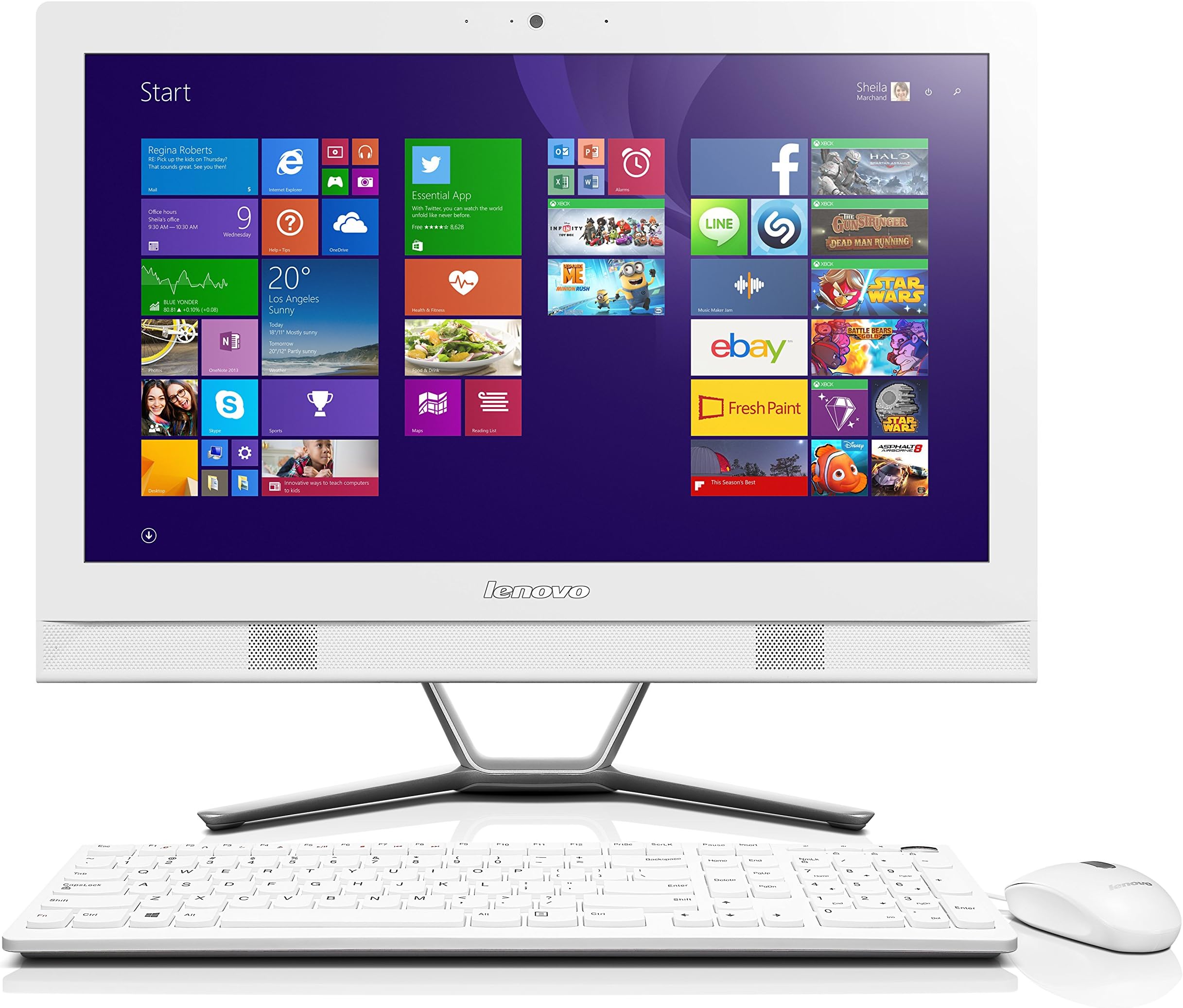 Lenovo C470 21.5inch AllinOne Desktop (White) (Intel Core i34010U