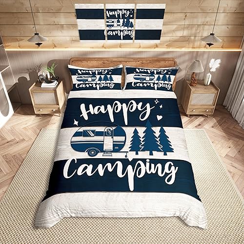 Juego de ropa de cama para decoración de coche de campamento, tamaño individual, funda de edredón de granja occidental con 1 funda de almohada (sin