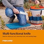Fiskars Steel Garden Knife, Multi-Purpose Weed Puller Gardening Tool for Planting, Weeding, Digging, and Cultivating with Hanging Hole