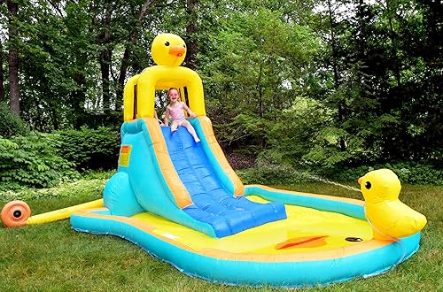 Miniatura 3 de Bounceland Tobogán acuático Ducky Splash con piscina, 16.2 pies de largo x 10 pies de ancho x 8.6 pies de alto, soplador fuerte UL incluido, piscina