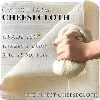 Cotton Farm Cheesecloth, Grade 100-9 Square Feet (36x36 inch), 100% Natural Unbleached Cotton Muslin Fabric, Ultra Fine, B...