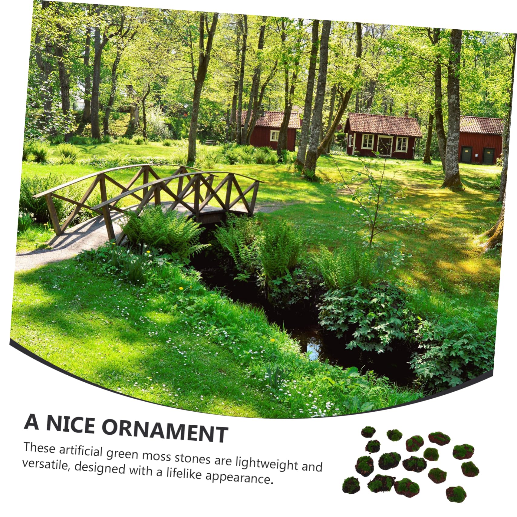 ARTIBETTER 16pcs Decorative Mossy Stones Faux for Plants Indoor Artificial Decor DIY Garden Decor