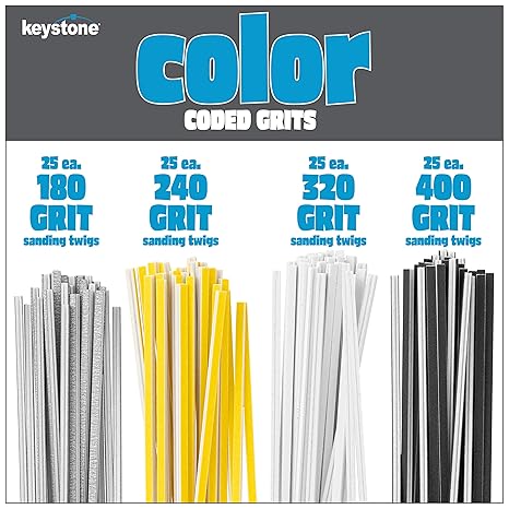 Fine Sanding Twig Assortment Pack with Color Coded Abrasive Grits