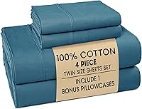 Vista 127 de Casa Platino Juego de sábanas tamaño Queen – Sábanas 100% algodón tamaño Queen refrescantes con 4 fundas de almohada, sábana bajera de bolsillo