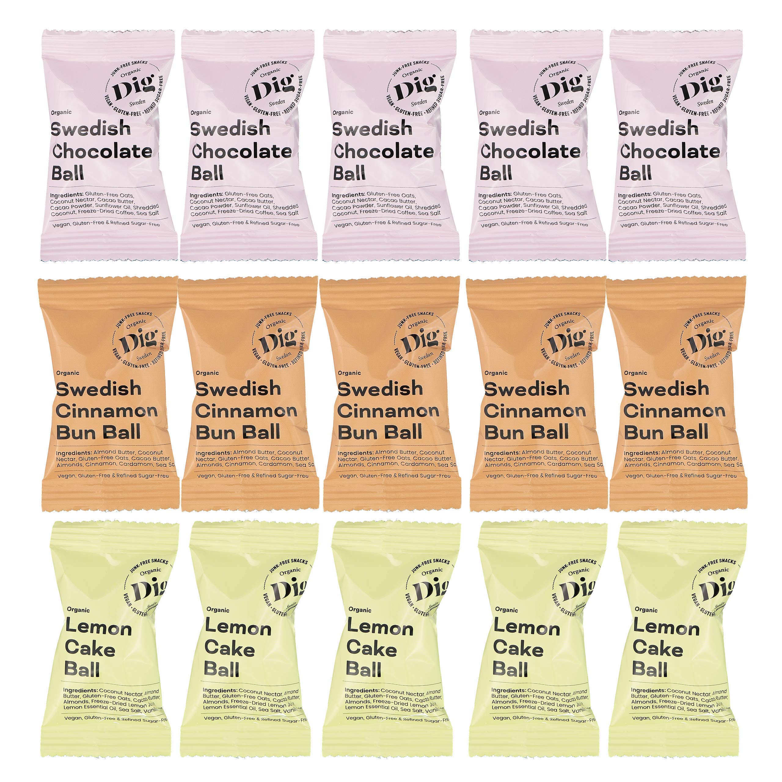 Ball Mix Box (16er Pack) - Snacks aus biologischen, natürlichen Zutaten - Vegan, glutenfrei, zuckerfrei (16 x 25 g)