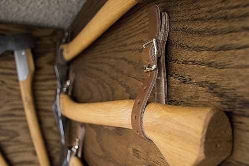 Miniatura 3 de 1844 Helko Werk Germany Perchas de cuero para hacha  Correas de cuero para colgar en la pared con hebilla ajustable para hachas, hachas,