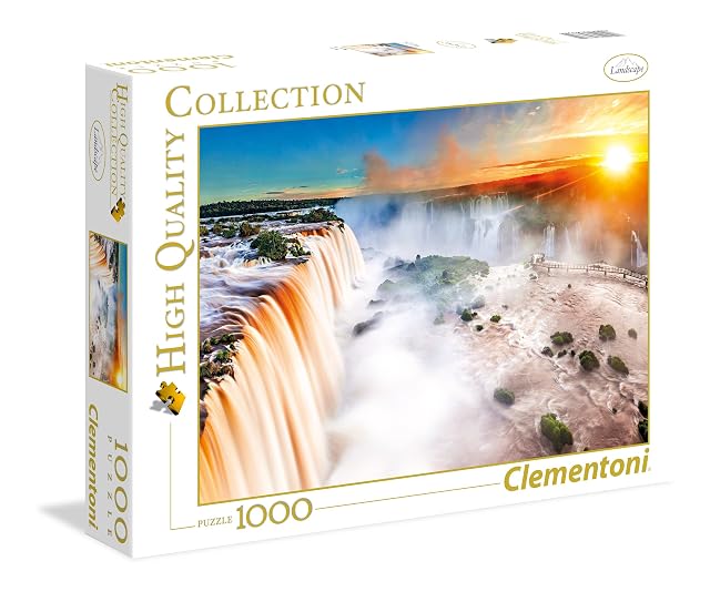 Clementoni Puzzle 1000 piezas paisaje naturaleza Cascada, Puzzle adulto naturaleza (39385), Multicolor