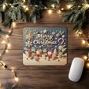 AMBILE AMS Store Mouse Pad with Anti-fray Stitching, Waterproof Surface & Non-Slip Rubber Base Stitched Edges Gaming Mouse Mat for Laptop, Compatible with Laser and Optical Mice (Christmas MousePad2) gallery image