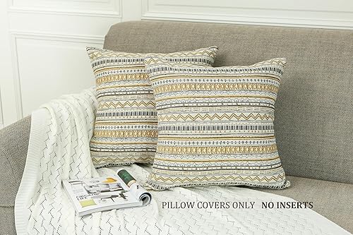 Miniatura 2 de Mika Home - Juego de 2 fundas de almohada decorativas para sofá, cama, diseño de rayas bohemias