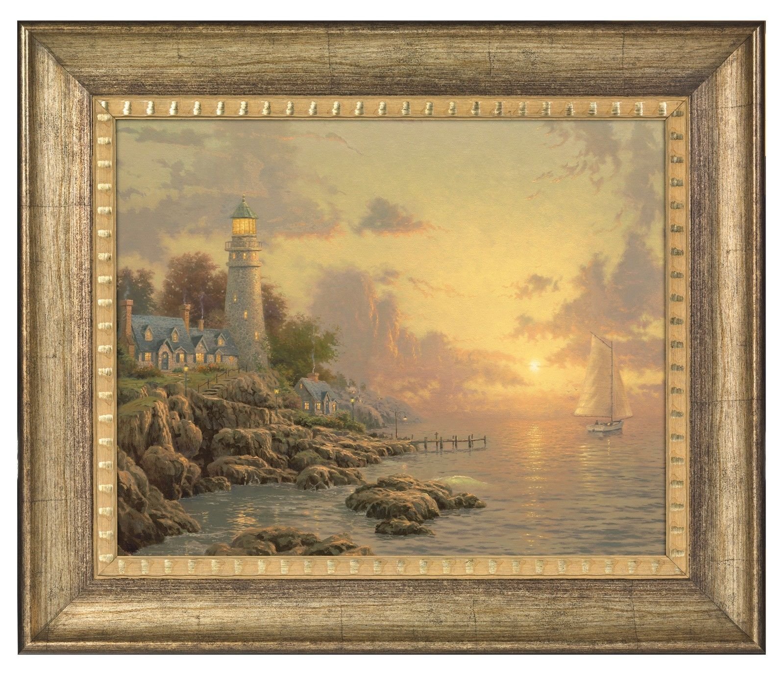 Thomas Kinkade The Sea of Tranquility 16 x 20 Brushstroke Vignette (Burnished Gold)