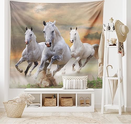 Miniatura 420 de Ambesonne Tapiz gótico, patio con hiedra encantada en la puerta antigua al bosque, colgante de pared ancho para dormitorio, sala de estar, 2-Verde