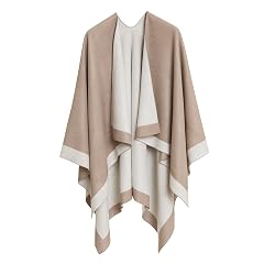 Womens Shawl Wrap Poncho Ruana Cape Cardigan Sweater Open Front for Travel Flight Cruises