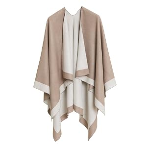 Womens Shawl Wrap Poncho Ruana Cape Cardigan Sweater Open Front for Travel Flight Cruises