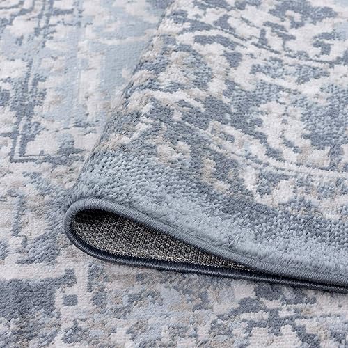 Miniatura 6 de Cinda Blue Modern - Alfombra de área de 5 x 7, 5 x 7, alfombras para sala de estar, comedor, alfombra de dormitorio, alfombra de cocina, alfombra de