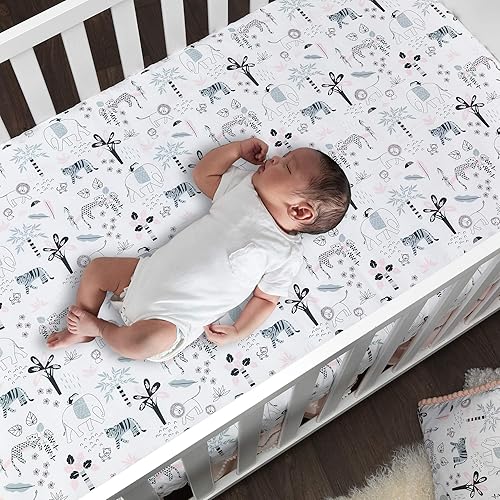 Miniatura 5 de Lambs & Ivy Happy Jungle - Juego de ropa de cama para cuna (5 piezas)