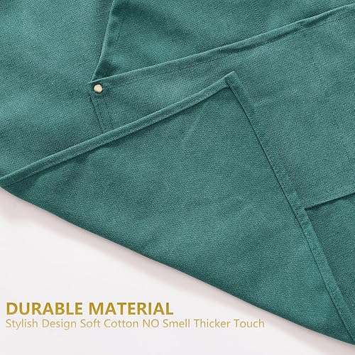 Miniatura 5 de Delantales de lona para hombre, delantal de chef, delantal de trabajo con bolsillos grandes, 16 onzas, parte trasera cruzada, barbacoa, cocina